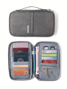 Multi-Functional Passport Organizer, Waterproof Travel Document Holder with Zipper Pocket, Portable Family Travel Wallet, Travel Accessories
