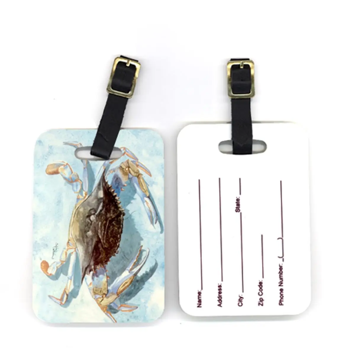 Carolines Treasures 8011BT 4 x 2.75 in. Pair of Blue Crab Luggage Tag