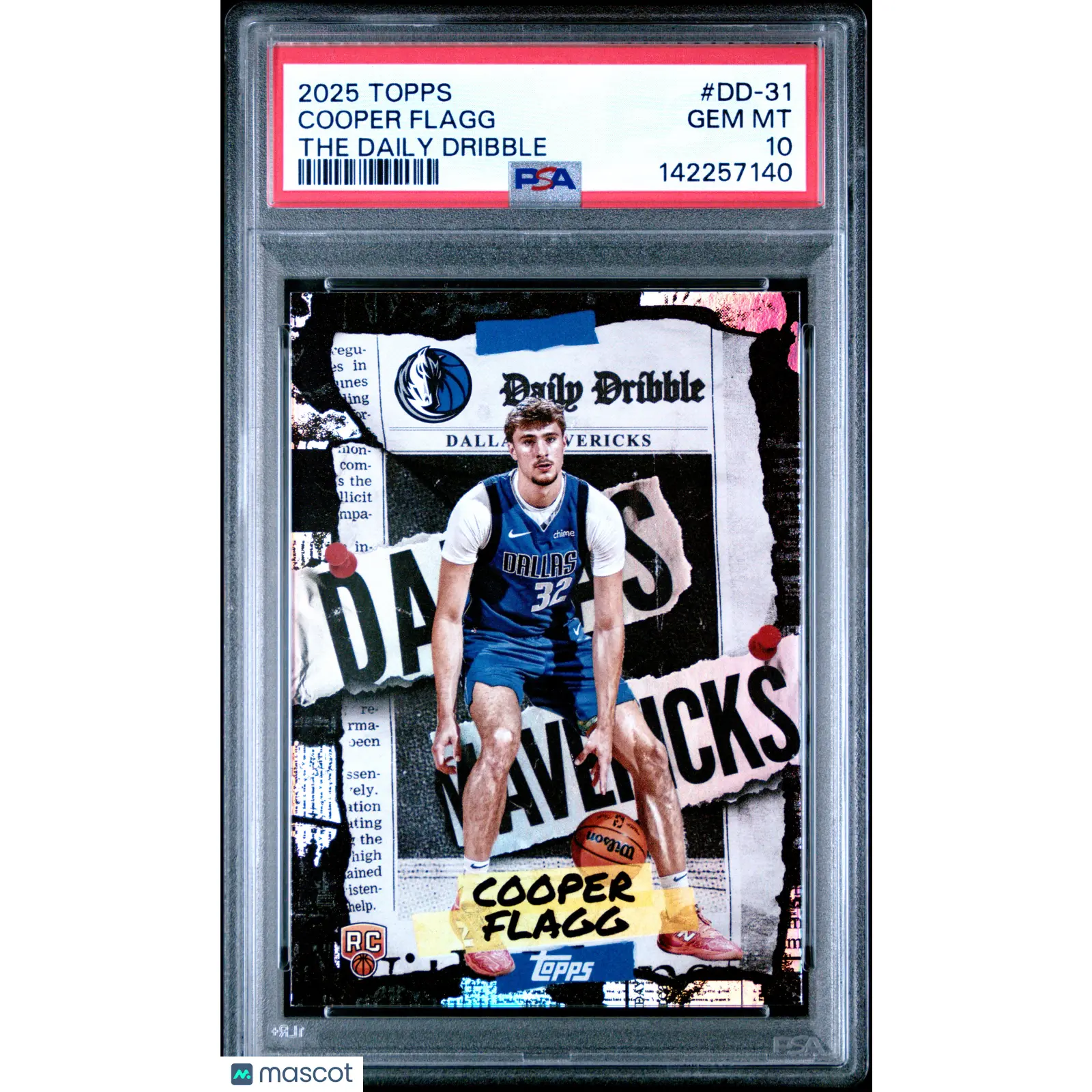 Topps 2025 The Daily Dribble Cooper Flagg RC Insert DD-31 PSA 10 Mavericks