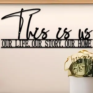 This Is Our Life Letter Pattern Wall Art, 1 Count Hanging Decoration, Wall Decor for Home Living Room Bedroom, Hanging