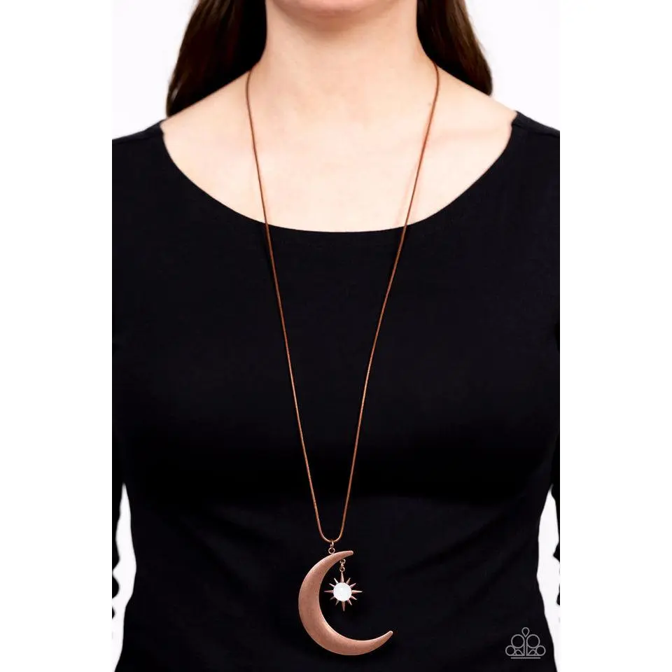 Paparazzi Astral Ascension Copper Half Moon Necklace