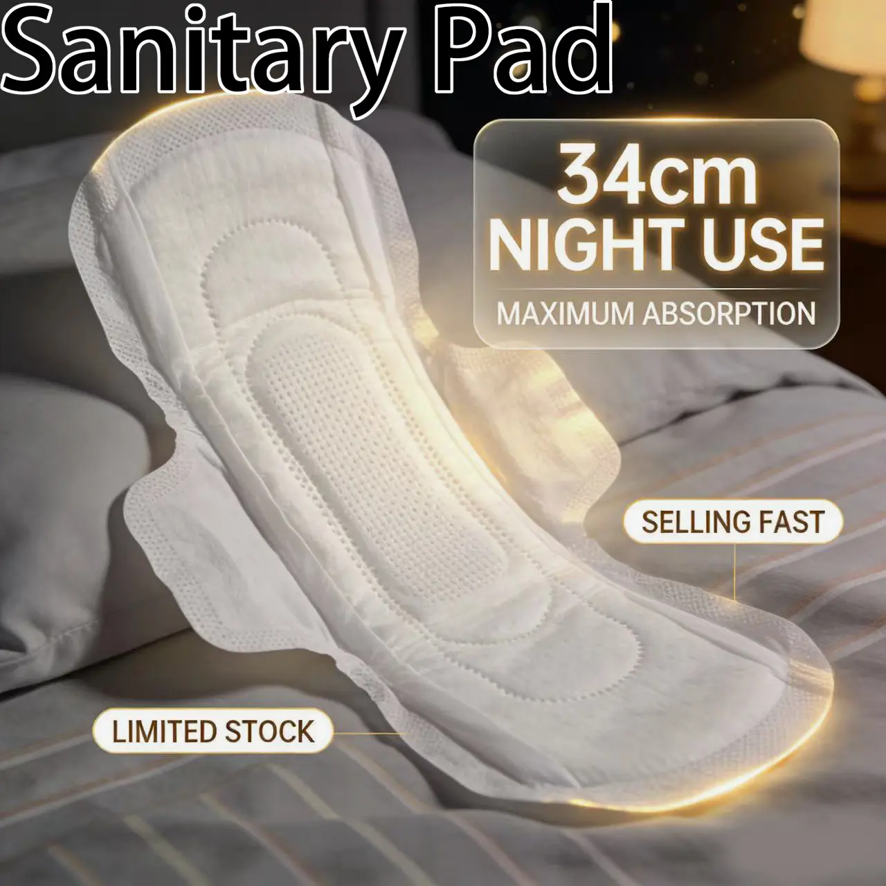 Clearance Sanitary Pads | Comfortable & Breathable Extra Long Overnight Pads with Maximum Absorbency, Leak Prevention for All-Night Protection