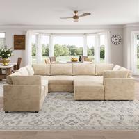 Beige, 8 Seats, Sofa Bed