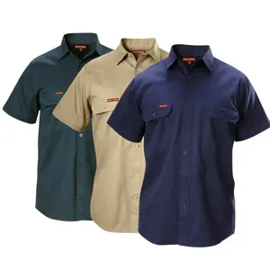 Hard Yakka Cotton Drill Work Shirt Button Short Sleeve Workwear Top Y07510