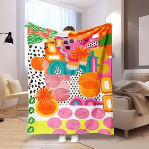 Vibrant Polka Dot Blanket - This Blanket Features A Variety of Sizes and Colors of Polka Dots As Its Main Pattern, Full of Vitality. High-end Polyester Digital Print: Ultra-soft for Versatile Use in Multiple Settings