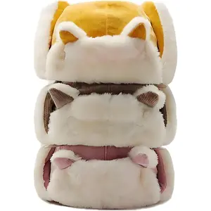 Girls’ Winter Trapper  with Cat Ears – Fleece Earflap Ushanka Cap, Warm and Cute Fur  for Skiing, Outdoor Activities, and Cold Weather Wear autumn   Stretchy Knitted Thermal   design baseball Assorted Color Acrylic Knit  Set witch hat beanie protection