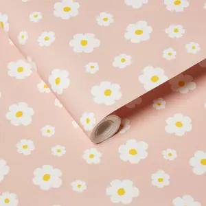 Pink Daisy Kids' Wallpaper - Pillowfort