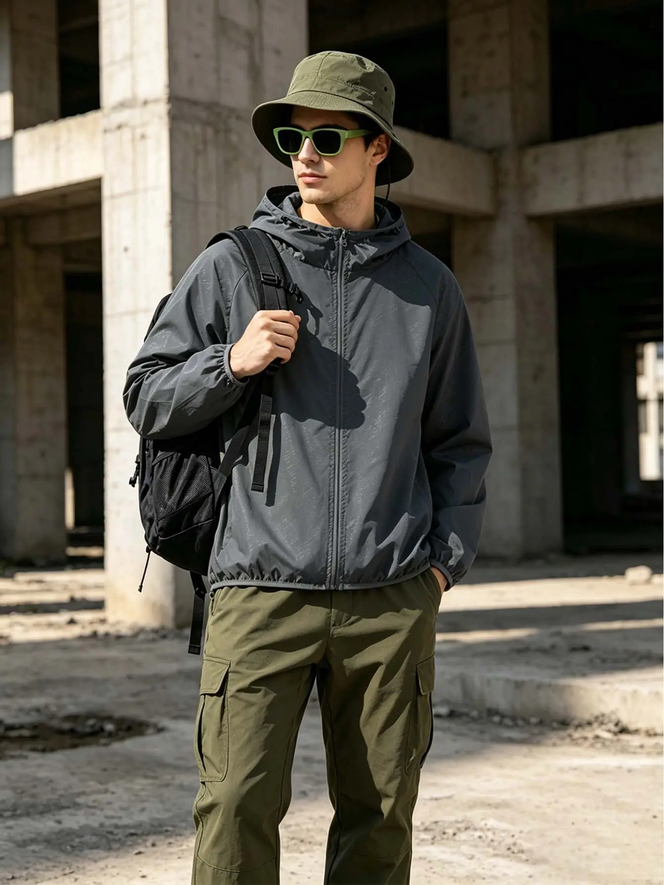 Men’s lightweight jacket for summer—outdoor fishing wear, vacation/travel beach outerwear, couples’ sports shirt