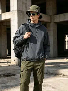 Men’s lightweight jacket for summer—outdoor fishing wear, vacation/travel beach outerwear, couples’ sports shirt