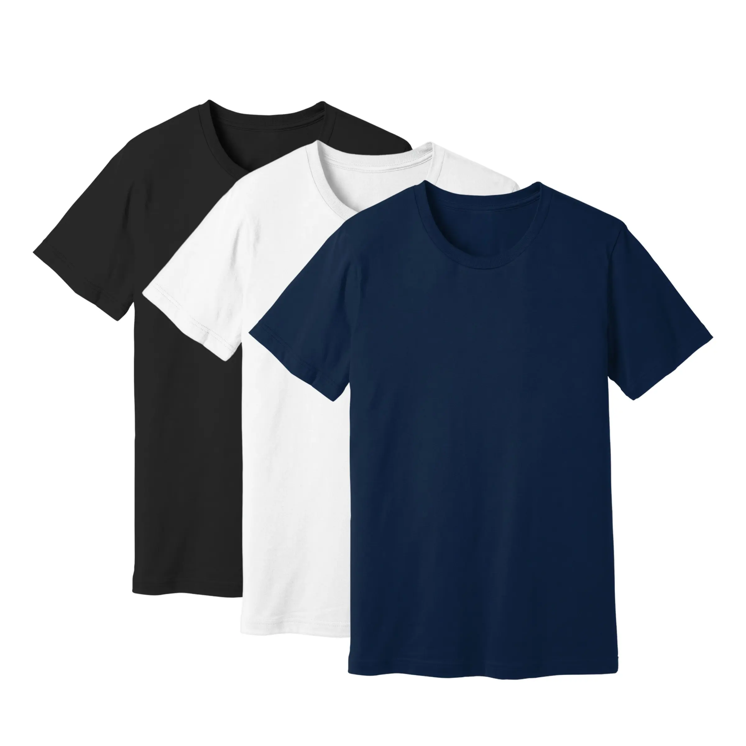 Men's Short Sleeve T-Shirts, Classic Fit Menswear in Ultra-Soft Cotton Jersey, Casual Tops with Ribbed Crew Neck, 3 & 6 Pack, Round Neck, Fabric