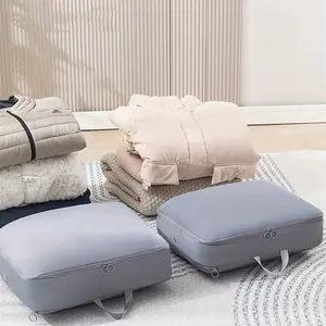 Heavy Duty Space Saving Compression Bags,Self-Compressing Storage Bag, Large Capacity Portable Packing Solution with Hand Carry Handle, Dustproof Moisture-Proof Quilt Clothes Luggage Moving Packing Organizer for Travel, Bedding