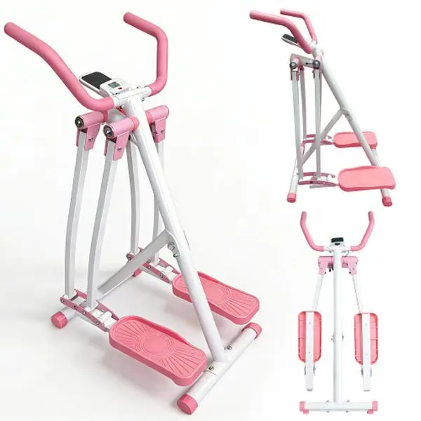 Foldable Air Walk Elliptical Machine - Low-Impact Full-Body Cardio Cross Trainer Glider with LCD Display, Portable Workout Equipment, Multifunctional Fitness Tool for Home Gym Use, Compact, Folding