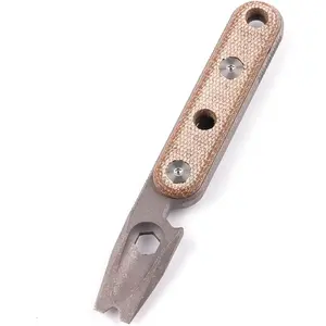 EDC Pry Bar Multi Tool Titanium with Pocket Clip Multi Functions Bottle Opener Hex Wrench G10 Handle 4.72"