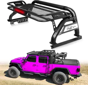 MONOKING Roll Bar for Mid Size Pickup Truck with Cargo Basket 3rd Brake Light, Truck Bed roll bar for 2007-2026 Tacoma Dakota Gladiator Colorado Ranger Canyon Frontier Dakota