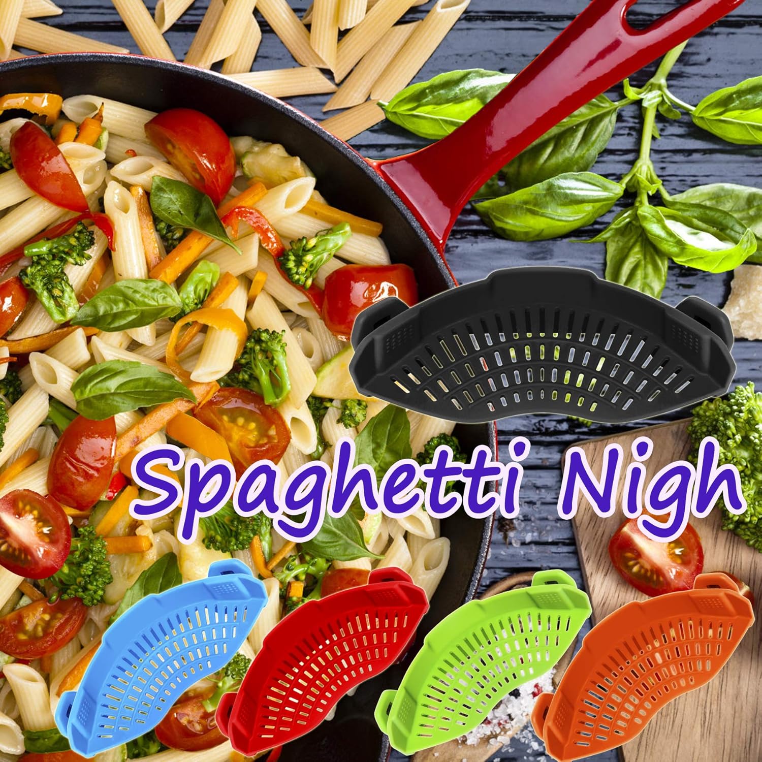 Clip On Strainer Silicone for All Pots and Pans, Pasta Strainer Clip on Food Strainer for Meat Vegetables Fruit Silicone Kitchen Colander Clip On Strainer Silicone for All Pots and Pans, Pasta Strainer Clip on Food Strainer for Meat Vegetables Fruit Silicone Kitchen Colander