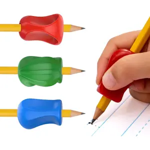 3-Step Training Kit - Crossover Grip, Pinch Grip & Standard Pencil Grip Ergonomic Writing Aids for Kids Students Fine Motor Development Assorted Colors Pack of 3 Grips (1 per Type)