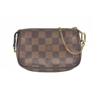 Pre-owned Louis Vuitton canvas Shoulder Bags $825 Damier Ebene Mini Pochette Accessories SF0241