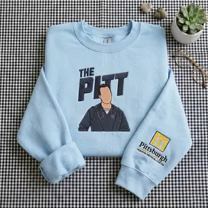 Embroidered The Pitt  Crewneck Sweatshirt, ER Doctor Hoodie, Shawn Hatosy Huckleberry Crewneck, Pittsburgh Medical Center Shirt