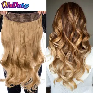 Clips In Hair Extensions 32Inch Synthetic Wavy 210G Premium Heat Resistant Hair 613# Blonde Brown 19 Colors Available