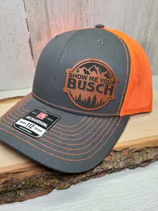 Show Me Your Busch Premium Richardson 112 Trucker Style Leather Patch Hat mens hats dad hats Adjustable Snapback Cap