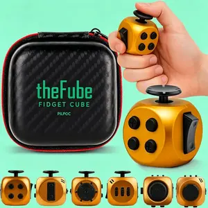 Infinity Stress Relief Cube for Adults & Kids | 6-Sided Fidget Toy, Boosts Concentration & Mindfulness, Silent & Audible Modes, Includes Portable Carry Case