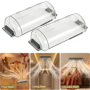 [SummerVibes] Air Vent Deflectors Adjustable Magnetic Heat and Vent Cover,9" to 15"Inches-Heavy Duty Unbreakable Plastic with Magnet Secure Design ，for Vent Covers for Home Floor，Sidewal，Ceiling Registers,2 Pack… summervibes