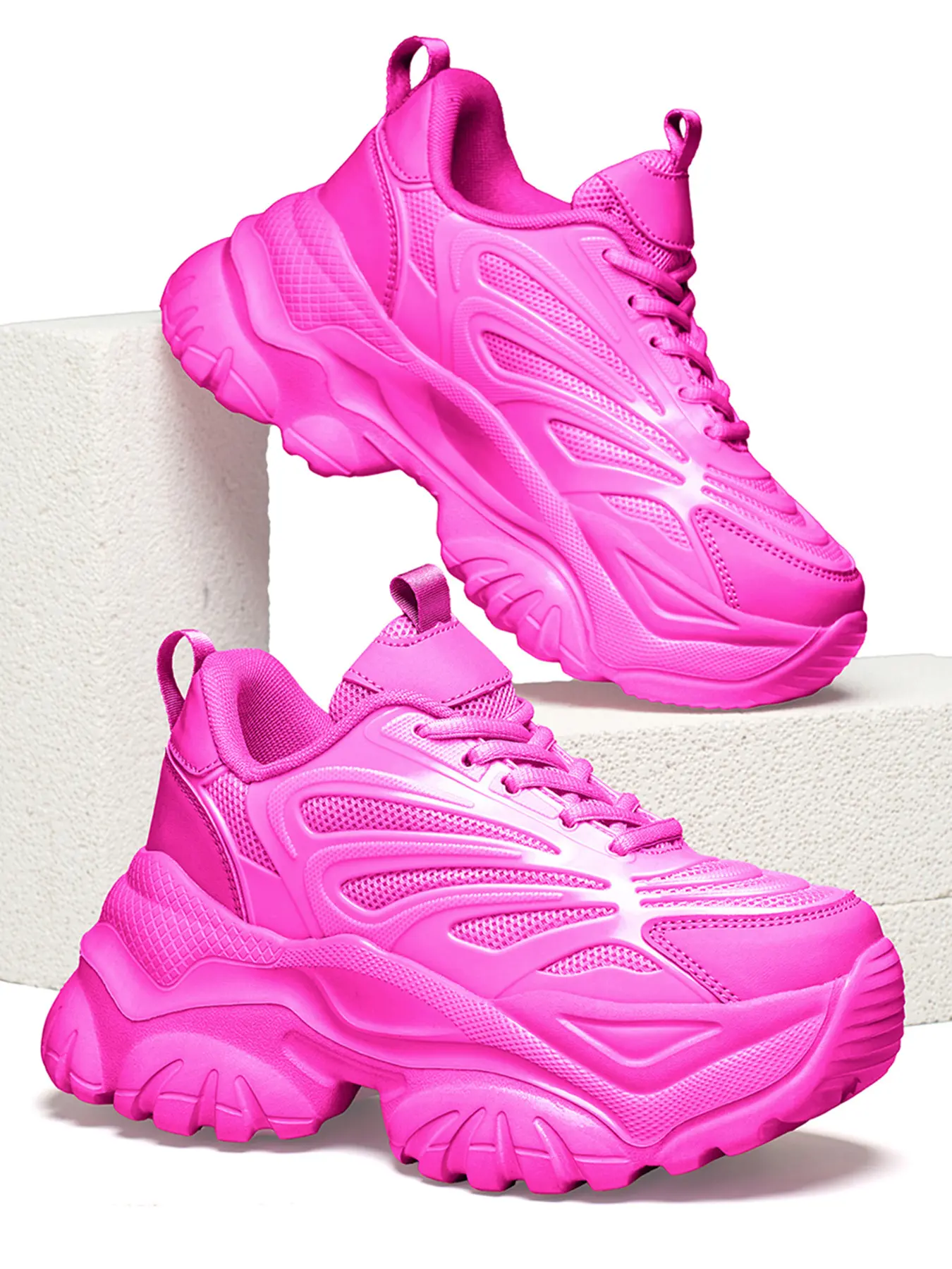 Spring Summer Invisible Heel Lift 5cm Dad Shoes, Trainer, Sports Shoes, Multiple Colors Available, Thick Soled Shoes, Thick Sole Breathable Mesh, Comfortable Daily Wear, Sizes 35-42