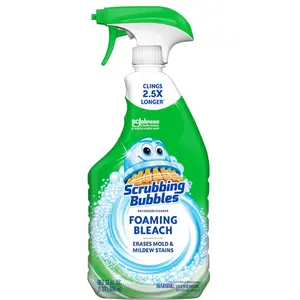 Scrubbing Bubbles Foaming Bleach Bathroom & Shower Cleaner Disinfectant Spray 32oz Erases Mold Mildew Clings 2.5X Longer