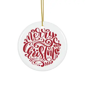Merry Christmas Ceramic Ornament, Festive Holiday Decor, Unique Christmas Gift, Tree Decoration, Holiday Keepsake, Seasonal Charm
