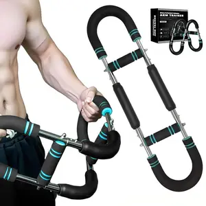 Detachable 2-Spring Twister Arm Trainer Black Edition, Resistance Twister Arm Exerciser for Men & Women, Portable Home Gym Exerciser, 60-100lb Adjustable Power Twister Bar