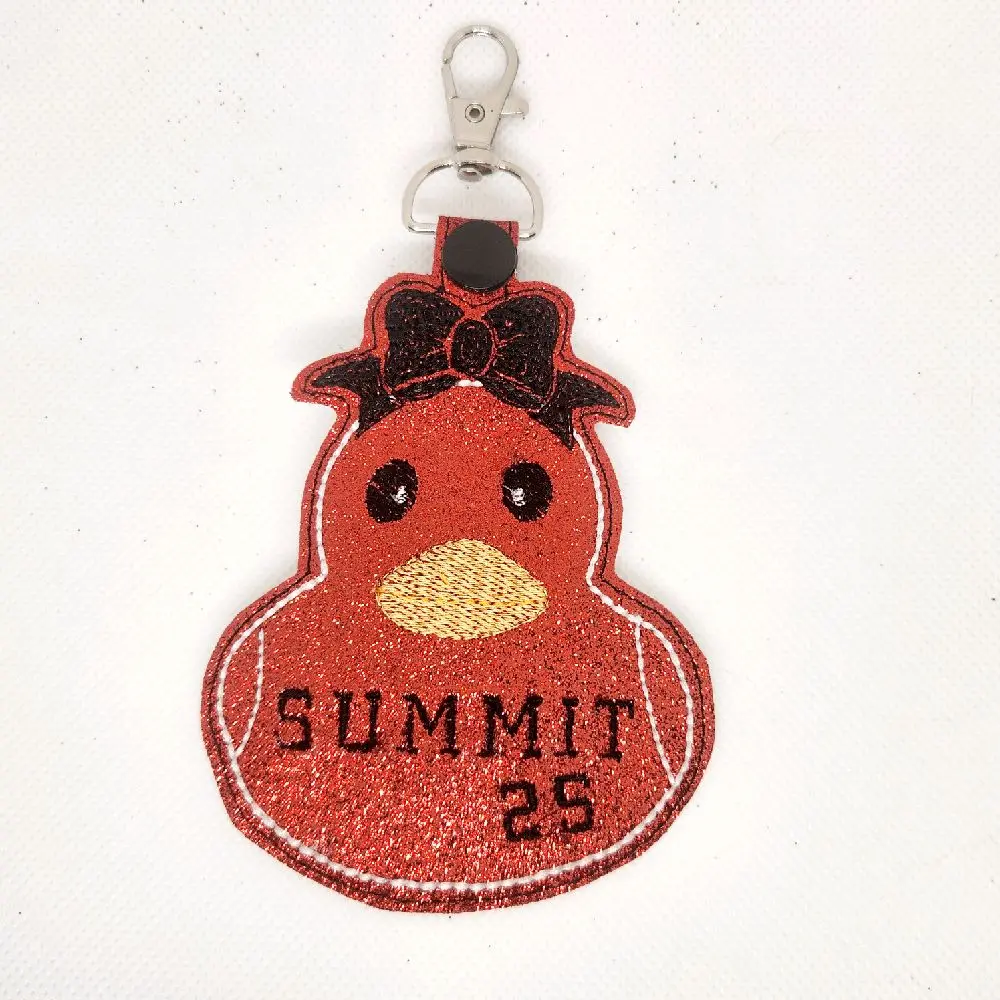 Embroidered Cheer Duck Keychain- Fully Customizable, Cheer Duck Bag Tag