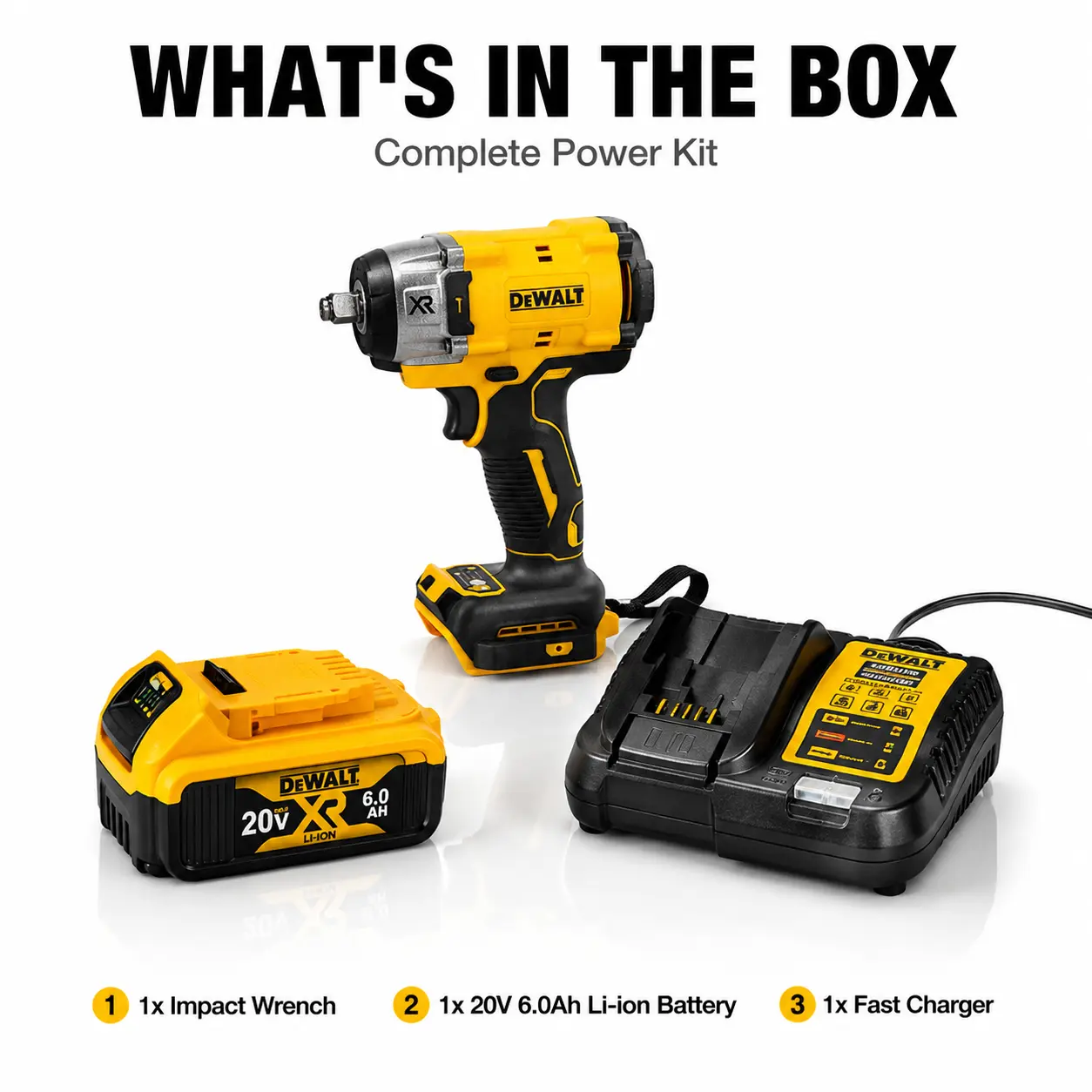 DEWALT DCF922 Mini Short Body Impact Wrench Set, Lightweight Cordless Torque Tool for Narrow Chassis & Garage Maintenance drill kit rotary hammer rechargeable high