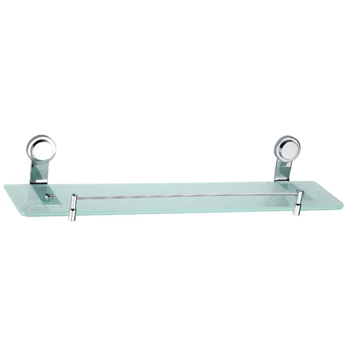 212 MAIN 9310 24-in. Chrome Finish Metal Glass Wall-Mounted Bathroom Storage Shelf with Hanging Hook, Indoor Bathroom Organizer Accessory, Wall Mounted Hook