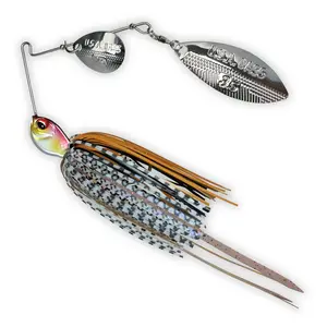 USA BASS TACKLE - Apache Attack Spinnerbait Type II Largemouth Smallmouth Spotted Bass Premium Fishing Bait Handtied Skirt Custom Blades Heavy Duty Hook New for 2025