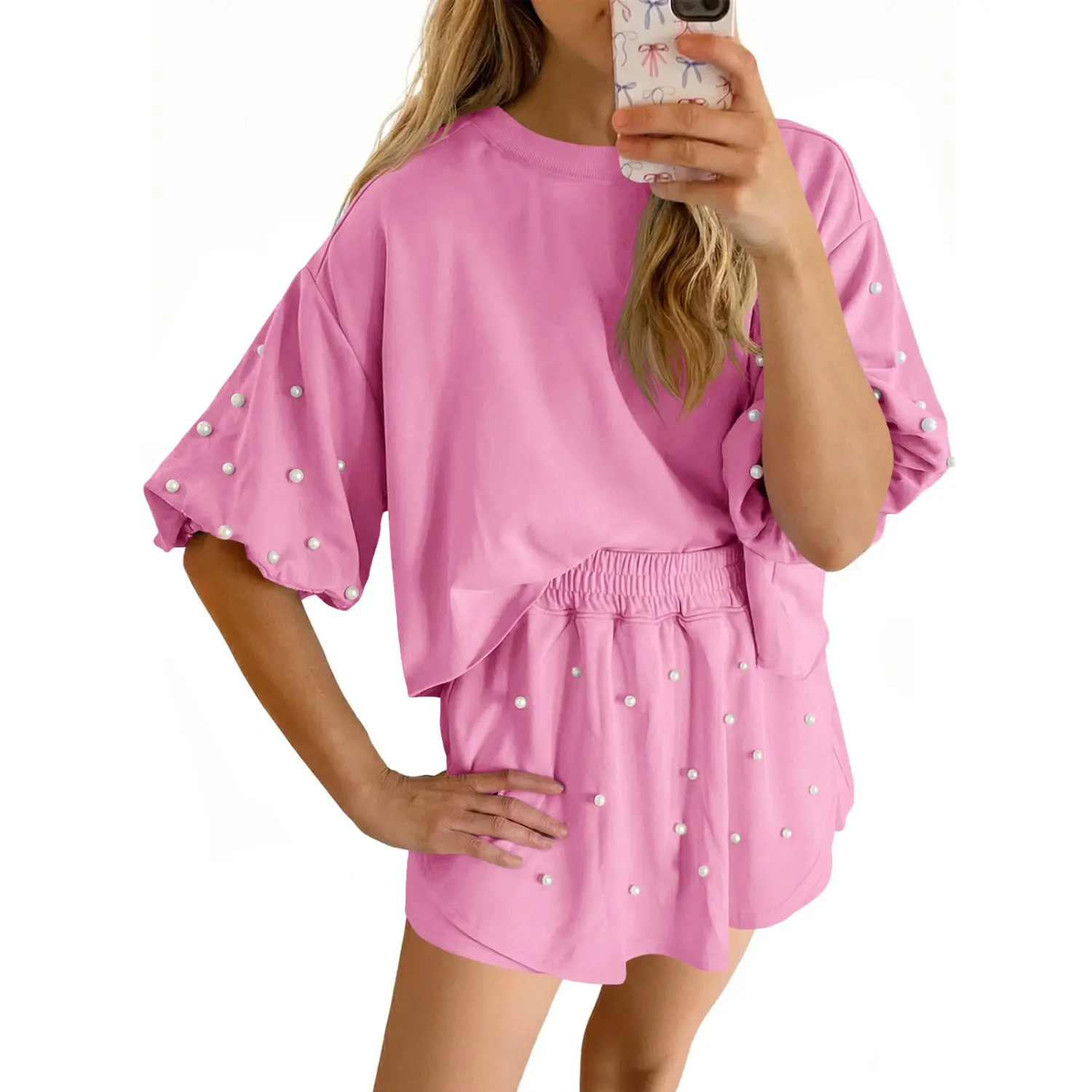 NEW Pink-Puff sleeve