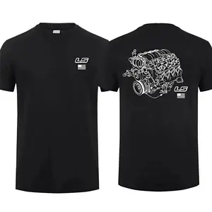 LS Engine chevy T-Shirt, Technical Blueprint Line Art Design, High Performance V8 Graphic Tee for Tuners & Gearheads, Gift for LS Swap Enthusiasts or Auto Mechanics