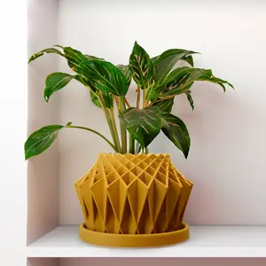Galaxy Groove Plant Pot with Drainage and Drip Tray, Multiple Sizes and Colors Galaxy Groove Plant Pot with Drainage and Drip Tray, Multiple Sizes and Colors