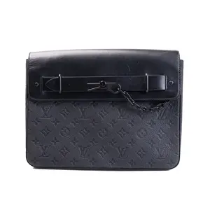Pre-owned Louis Vuitton Leather Clutches & Wristlets LV Black Empreinte Steamer Pochette Clutch L23070866