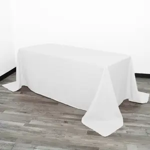 90 x 132 inch Polyester Rectangular Tablecloth White