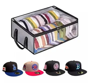 Hat Storage Bags with Clear Window (1-Pack) – Zippered Dust-Proof Cap Organizer for Baseball Caps, Snapbacks & Bucket Hats, Holds 6-8 Hats 🇺🇸 Fast Ship