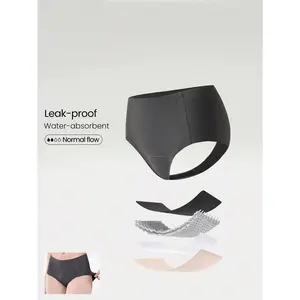 GLOWMODE GLOWMODE 1 Pack Full Confidence Period Mesh Quick-Dry Leak-Proof Water-Absorbent Mid-Waist Briefs Underwear Menstruation Postpartum Daily Active Casual Work Wear