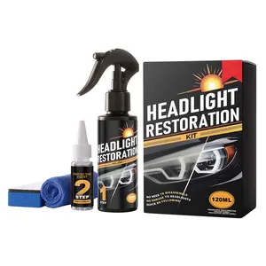 Car headlight repair kit, including 100ml repair fluid and 20ml crystal coating agent. No disassembly or polishing required! Quickly remove yellowing and oxidation, and provide coating protection. Make the headlights instantly bright and clear.