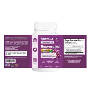 Xcentials Ultra-Pure Resveratrol 1450mg Antioxidant Supplement for Youthful Vitality & Anti-Inflammatory Effects
