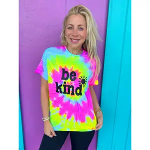 BE KIND TIE-DYE TEE - Black Writing