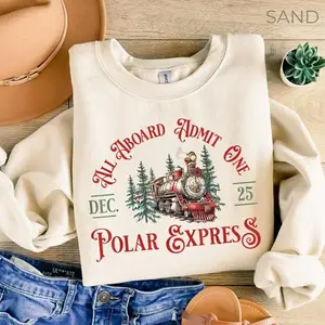 Polar Express Christmas Sweatshirt, Xmas Crewneck t-shirt, Christmas Vibes Gift Shirt, Xmas Part Shirt, Merry Christmas Hoodie