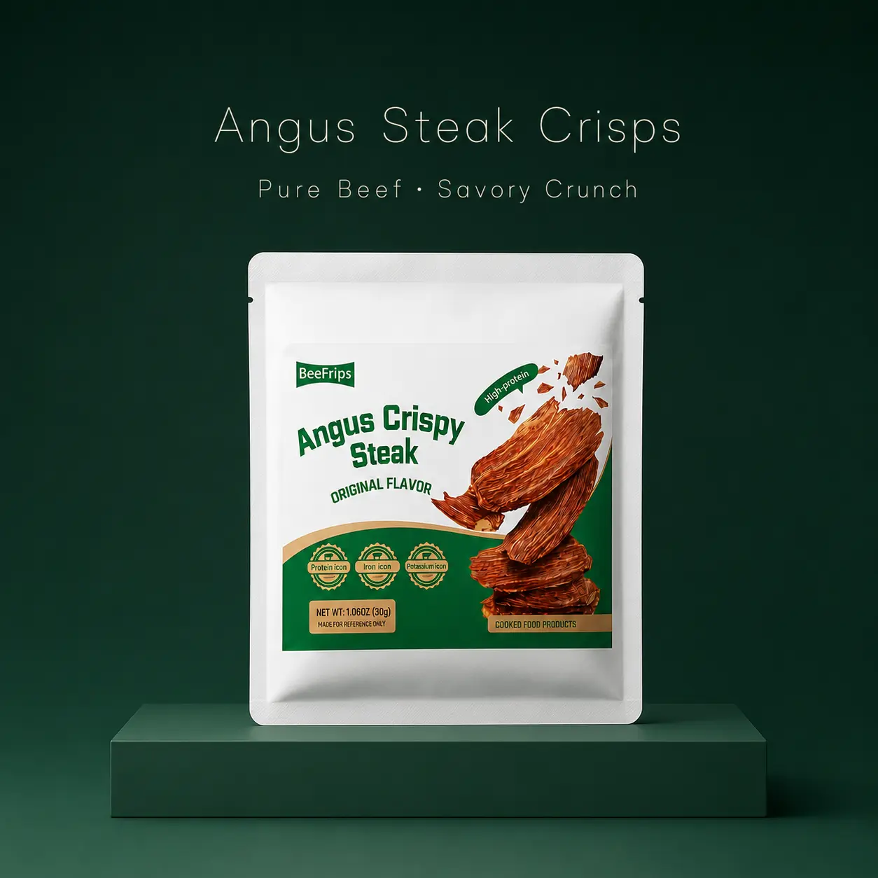 Beefrips Angus Beef Jerky Crisps – Savory High-Protein Snack with 3 Bold Flavors – Real Beef, Ultra Crunchy! Meat Dried
