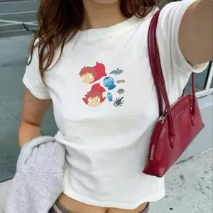 Ponyo On The Cliff By The Sea Baby Tee, Studio Ghibli Baby Tee, Ponyo Baby Tee, Anime Shirt, Trendy 90s Shirt, Y2K