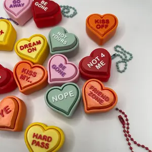 Anti-Valentine Galentine Conversation Heart Fidget Clicker Keychains - Sensory Clicker Crunchy Soothing Tactile Response for Stress Relief & Fidgeting