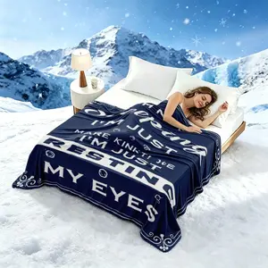 Double-Layer Cooling Blanket with Alphabet Print—Ultra-soft, cool, skin-friendly, breathable, comfortable, and lightweight. Features natural cooling properties, making it ideal for summer use with air conditioning. Versatile for bedrooms, sofas, offices