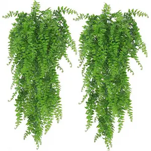 2pcs Persian grass artificial wall hanging, Boston fern artificial plant, fake vine hanging decoration, green plant, Artificial Hanging Ferns, Indoor Faux Plant